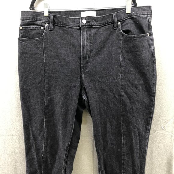 Abercrombie & Fitch Skinny High Rise Jean Womend 20 Short 35S Black Split Hem - Picture 4 of 12
